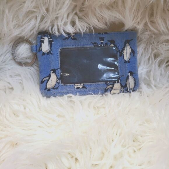 Identification card and coin purse blue with penguin design - Picture 1 of 2
